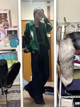 「アイテム（ジャージ）」を使った、ゆずれもんサイダー☆さん（メンズ・175cm）の秋コーディネート