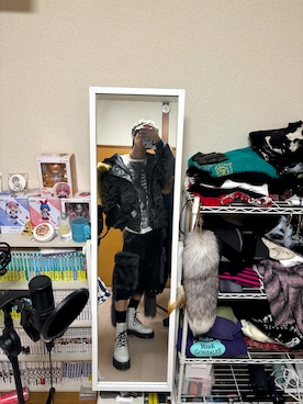 「アイテム（キャスケット）」を使った、ゆずれもんサイダー☆さん（メンズ・175cm）の冬コーディネート