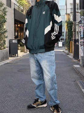 「アイテム（ジャージ）」を使った、spokesさん（メンズ・174cm）の秋コーディネート