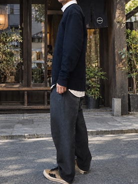「Y-3（ワイスリー）のFT CREW SWEAT（スウェット、ブラック系）」を使った、spokesさん（メンズ・174cm）の秋コーディネート