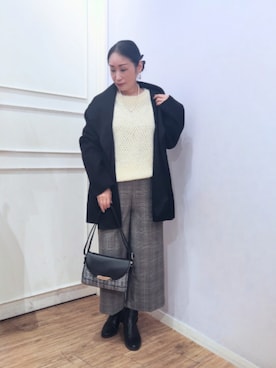 「DRESKIP（ドレスキップ）のアイテム（チェスターコート）」を使った、word.kumaさん（レディース・154cm）の秋コーディネート