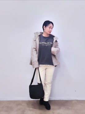 「シンプル・ベーシック」｜「アイテム（ブルゾン）」を使った、word.kumaさん（レディース・154cm）の秋コーディネート