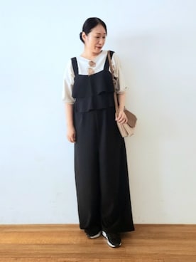 「アイテム（サロペット/オーバーオール）」を使った、word.kumaさん（レディース・154cm）の夏コーディネート