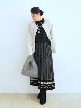 「SHOO・LA・RUE（シューラルー）のアイテム（ブーツ）」を使った、word.kumaさん（レディース・154cm）の秋コーディネート