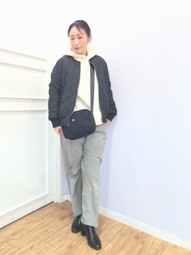 「キルトジャケット」｜word.kumaさん（レディース・154cm）の冬コーディネート