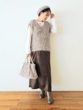 「SHOO・LA・RUE（シューラルー）のアイテム（ブーツ）」を使った、word.kumaさん（レディース・154cm）の秋コーディネート