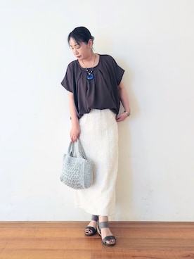 「DRESKIP（ドレスキップ）のアイテム」を使った、word.kumaさん（レディース・154cm）の夏コーディネート
