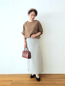「アイテム（ハンチング/ベレー帽）」を使った、word.kumaさん（レディース・154cm）の夏コーディネート
