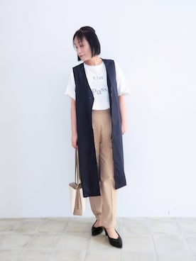 「DRESKIP（ドレスキップ）のアイテム（パンツ）」を使った、word.kumaさん（骨格ウェーブ・レディース・154cm）の春コーディネート