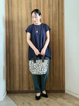 「アイテム（トートバッグ）」を使った、word.kumaさん（レディース・154cm）の夏コーディネート
