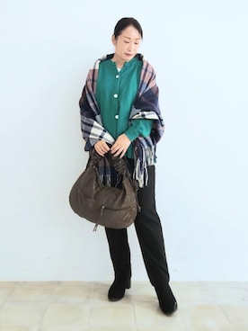 「SHOO・LA・RUE（シューラルー）のアイテム（ブーツ）」を使った、word.kumaさん（レディース・154cm）の秋コーディネート