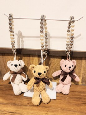 「SHOO・LA・RUE（シューラルー）のベアチャーム（チャーム、ホワイト系）」を使った、world.kumaさん（レディース・154cm）の夏コーディネート