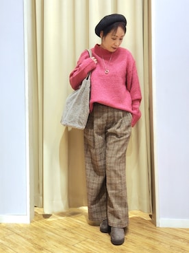 「アイテム（トートバッグ）」を使った、word.kumaさん（レディース・154cm）の冬コーディネート