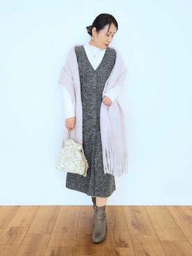 「アイテム（ネックレス）」を使った、word.kumaさん（レディース・154cm）の秋コーディネート