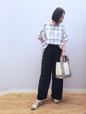 「DRESKIP（ドレスキップ）のアイテム（パンツ）」を使った、word.kumaさん（骨格ウェーブ・レディース・154cm）の夏コーディネート