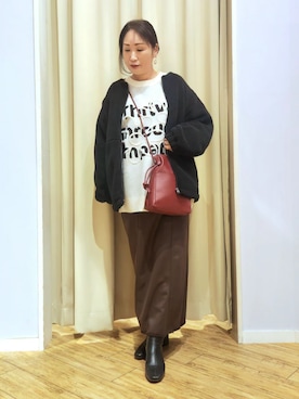 「Cutie Blonde（キューティーブロンド）のアイテム」を使った、word.kumaさん（レディース・154cm）の冬コーディネート