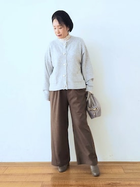 「Cutie Blonde（キューティーブロンド）の【S-LL】上品なレースハイネックトップス（Tシャツ/カットソー）」を使った、word.kumaさん（レディース・154cm）の秋コーディネート