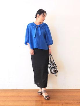 「ナロースカート」｜「アイテム（サンダル）」を使った、word.kumaさん（レディース・154cm）の夏コーディネート