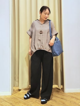 「スキッパーシャツ」｜world.kumaさん（レディース・154cm）の春コーディネート