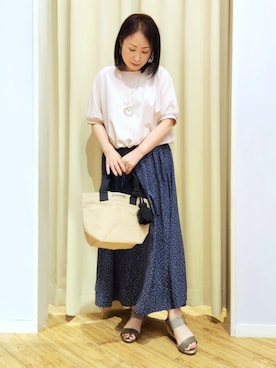 「SHOO・LA・RUE（シューラルー）の【ひんやり/洗濯後しわになりにくい】インせず着られる ドルマンブラウス（シャツ/ブラウス、ピンク系）」を使った、world.kumaさん（レディース・154cm）の春コーディネート