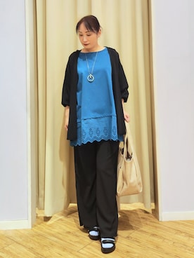 「SHOO・LA・RUE（シューラルー）のキャシャ8連ネックレス（ネックレス、ゴールド系）」を使った、world.kumaさん（レディース・154cm）の春コーディネート