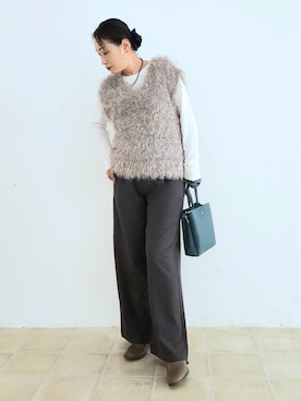 「SHOO・LA・RUE（シューラルー）の【軽量】ふわっと軽い3層ショルダーバッグ（ショルダーバッグ）」を使った、word.kumaさん（レディース・154cm）の秋コーディネート