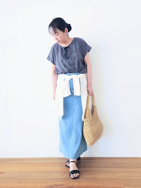 「アイテム（カーディガン/ボレロ）」を使った、word.kumaさん（レディース・154cm）の夏コーディネート