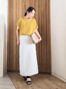 「ナロースカート」｜「アイテム（サンダル）」を使った、word.kumaさん（レディース・154cm）の夏コーディネート