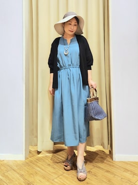 「SHOO・LA・RUE（シューラルー）のシェルミックスネックレス（ネックレス、グレー系）」を使った、world.kumaさんの夏コーディネート