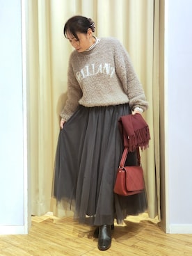 「DRESKIP（ドレスキップ）のアイテム」を使った、word.kumaさん（レディース・154cm）の冬コーディネート