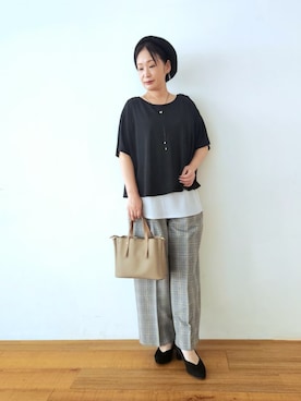 「アイテム（ハンチング/ベレー帽）」を使った、word.kumaさん（レディース・154cm）の夏コーディネート