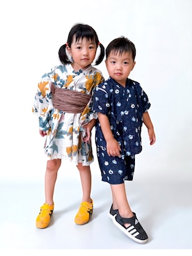 「アイテム（水着/着物・浴衣）」を使った、さなしゅー𖧷さん（キッズ・100cm）の夏コーディネート