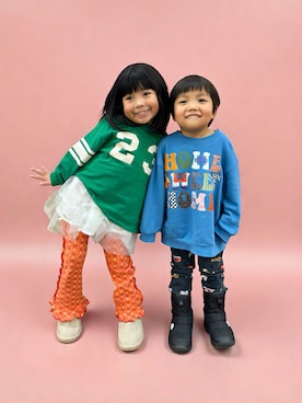 「アイテム（スウェット）」を使った、さなしゅー𖧷さん（キッズ・110cm）の冬コーディネート