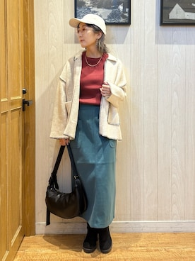 「アイテム（ショルダーバッグ）」を使った、misakiさん（レディース・157cm・40代）の秋コーディネート