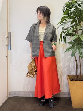 「アイテム（テーラードジャケット）」を使った、misakiさん（レディース・157cm・30代）の夏コーディネート