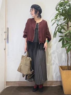 「アイテム（ブルゾン）」を使った、misakiさん（レディース・157cm）の秋コーディネート