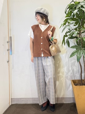 「アイテム（ショルダーバッグ）」を使った、misakiさん（レディース・157cm・40代）の夏コーディネート