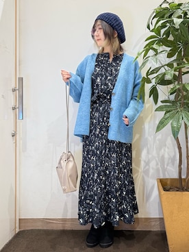 「アイテム（ハンチング/ベレー帽）」を使った、misakiさん（レディース・157cm）の秋コーディネート