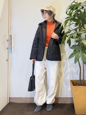 「アイテム（キャスケット）」を使った、misakiさん（レディース・157cm）の秋コーディネート