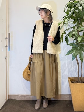 「アイテム（ワンピース/ドレス）」を使った、misakiさん（レディース・157cm）の秋コーディネート