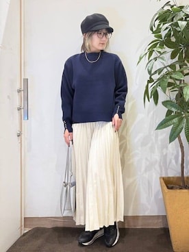 「アイテム（キャスケット）」を使った、misakiさん（レディース・157cm）の冬コーディネート