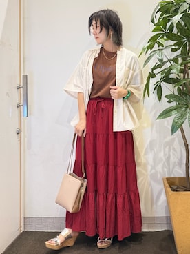 「アイテム（スカート）」を使った、misakiさん（レディース・157cm・40代）の夏コーディネート