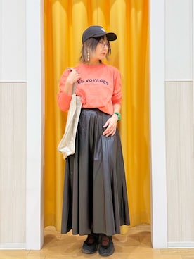 「SHOO・LA・RUE（シューラルー）のアニマル刺繍キャップ（キャップ）」を使った、misakiさん（レディース・157cm）の秋コーディネート