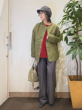 「アイテム（キャスケット）」を使った、misakiさん（レディース・157cm）の秋コーディネート