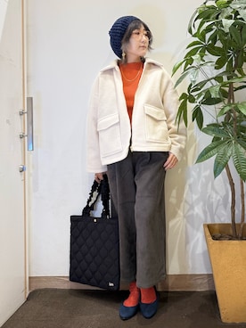「アイテム（ニット/セーター）」を使った、misakiさん（レディース・157cm・40代）の秋コーディネート