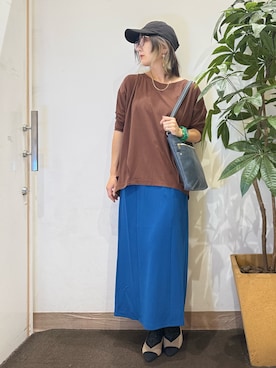 「アイテム（キャップ）」を使った、misakiさん（レディース・157cm）の秋コーディネート