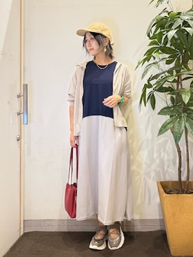 「アイテム（カーディガン/ボレロ）」を使った、misakiさん（レディース・157cm・40代）の夏コーディネート
