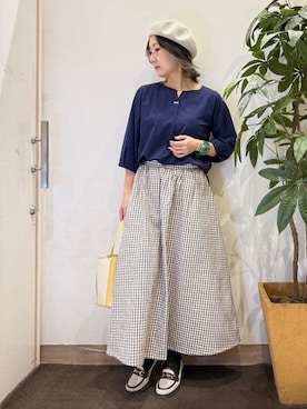 「esche（エッシュ）のアイテム」を使った、misakiさん（レディース・157cm）の春コーディネート