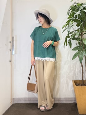 「レイヤード風」｜misakiさん（レディース・157cm）の夏コーディネート