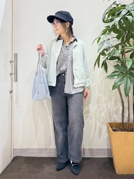「アイテム（キャスケット）」を使った、misakiさん（レディース・157cm）の春コーディネート